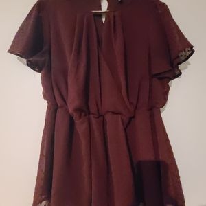 Lane Bryant Burgundy Peplum Top sz 16